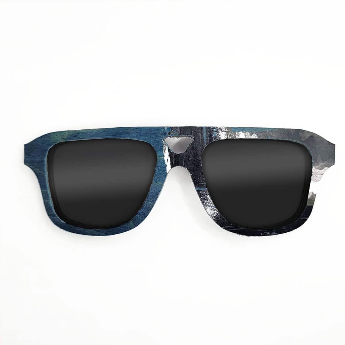 Aviator Style Recycled Wooden Skateboard Glasses - Image 1