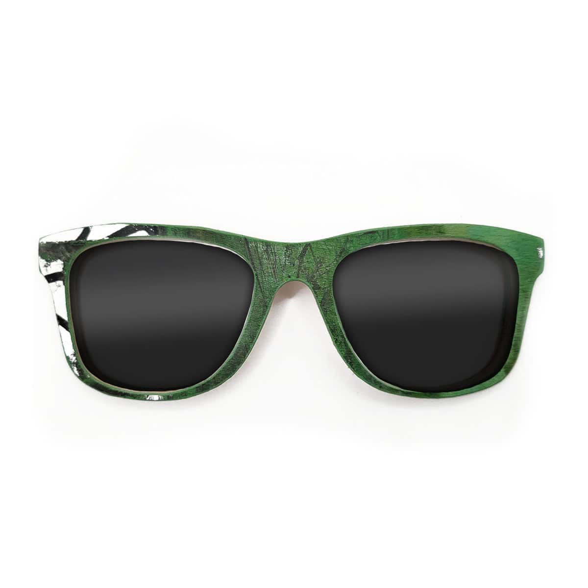 Wayfarer Style Recycled Wooden Skateboard Glasses (Large) - Image 1