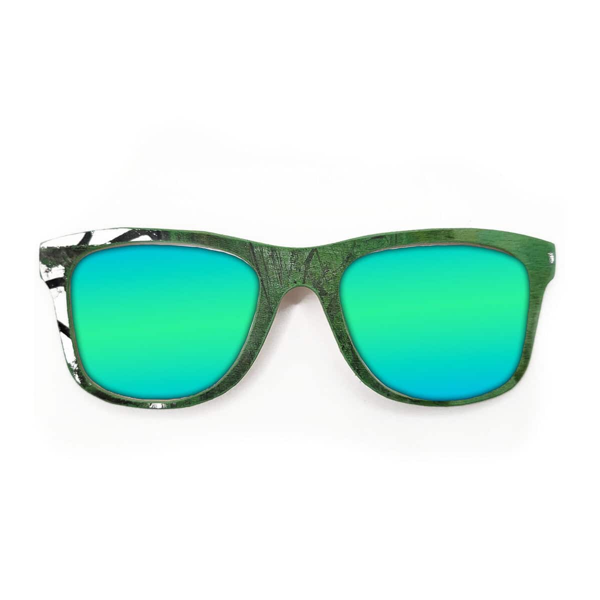 Wayfarer Style Recycled Wooden Skateboard Glasses (Large) - Image 2