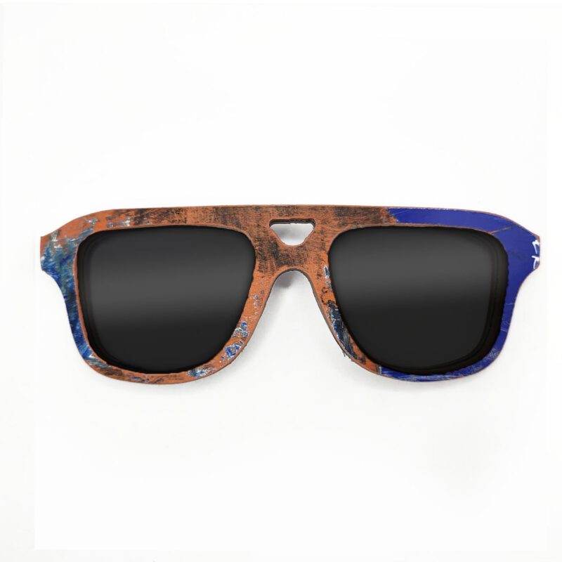 Aviator Style Recycled Wooden Skateboard Glasses