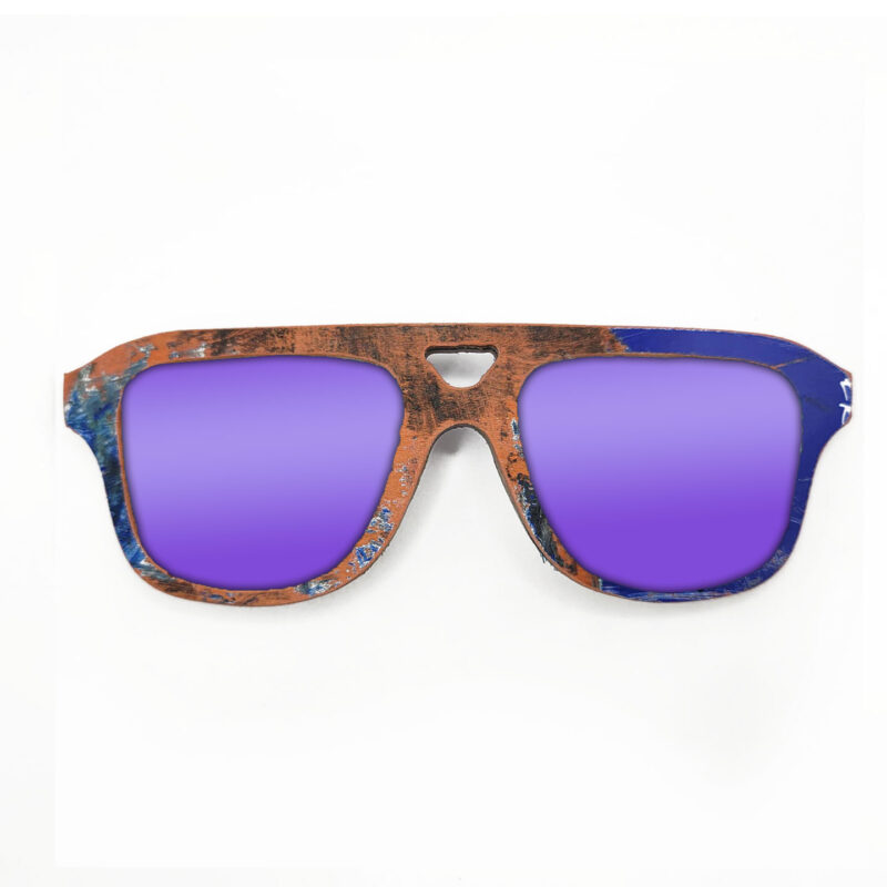 Aviator Style Recycled Wooden Skateboard Glasses