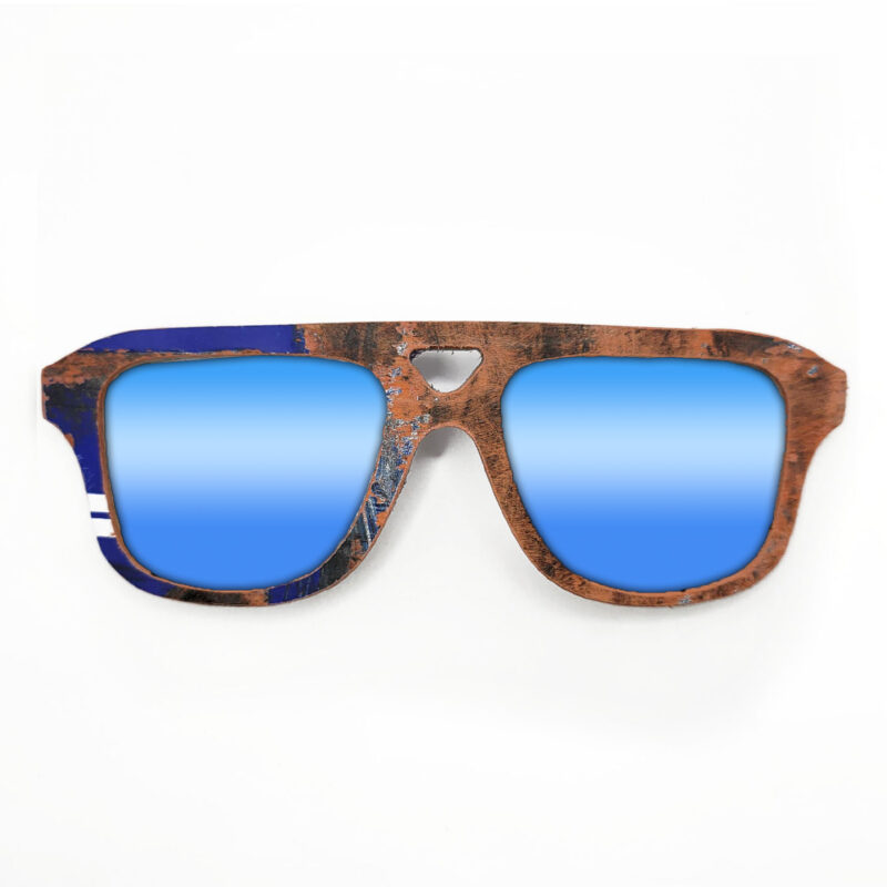 Aviator Style Recycled Wooden Skateboard Glasses