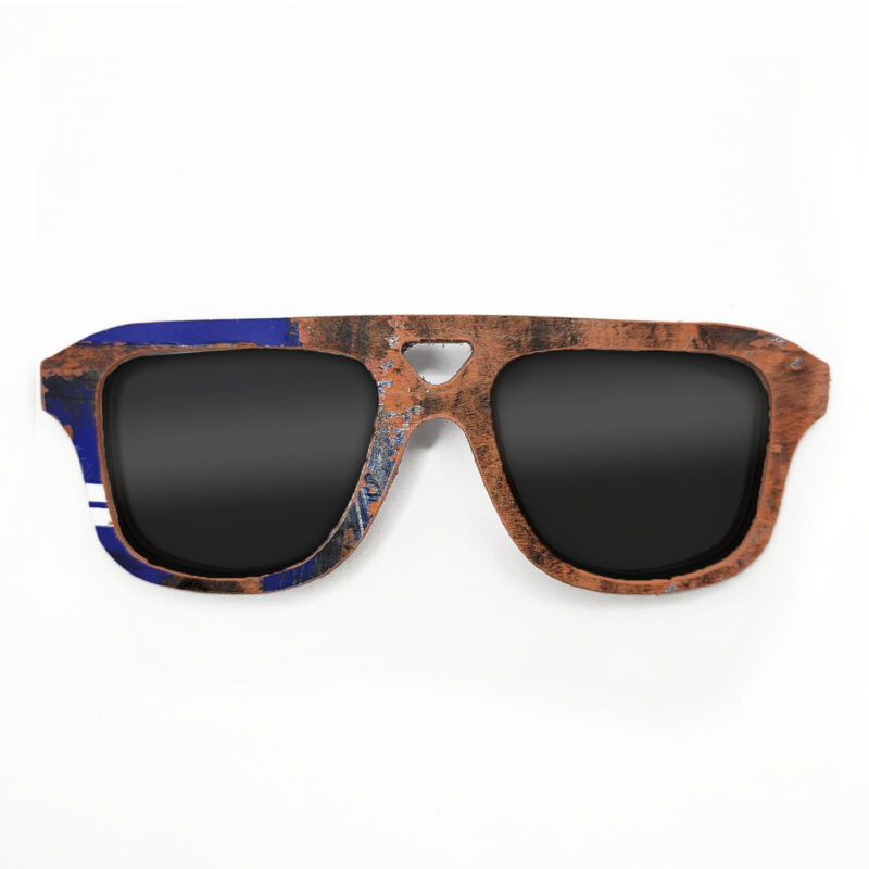 Aviator Style Recycled Wooden Skateboard Glasses