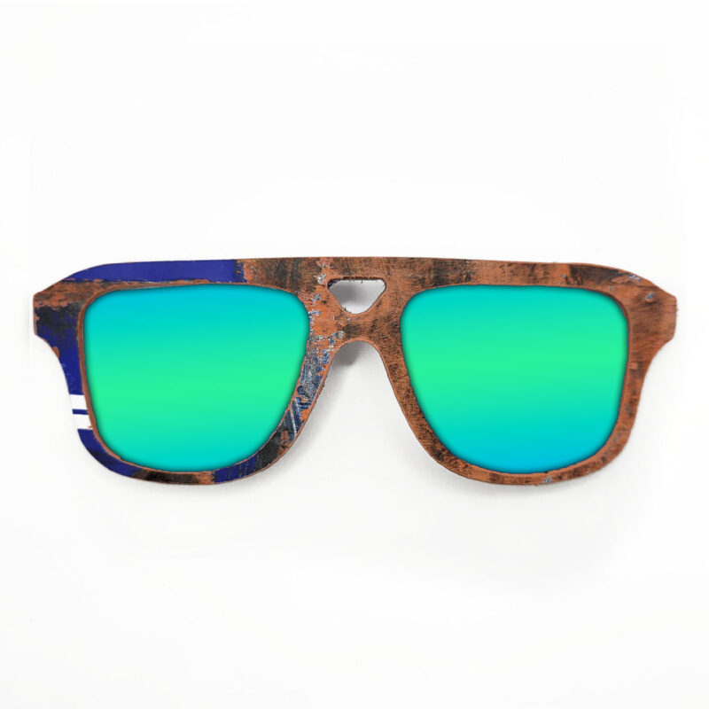 Aviator Style Recycled Wooden Skateboard Glasses