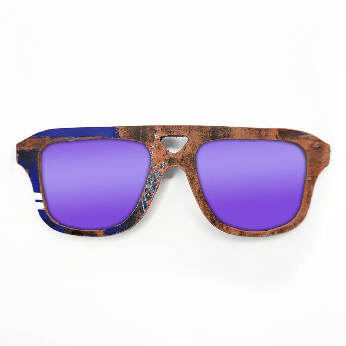 Aviator Style Recycled Wooden Skateboard Glasses - Image 3