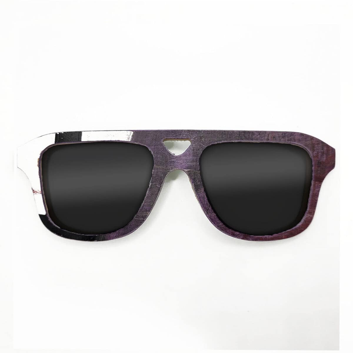 Aviator Style Recycled Wooden Skateboard Glasses - Image 1