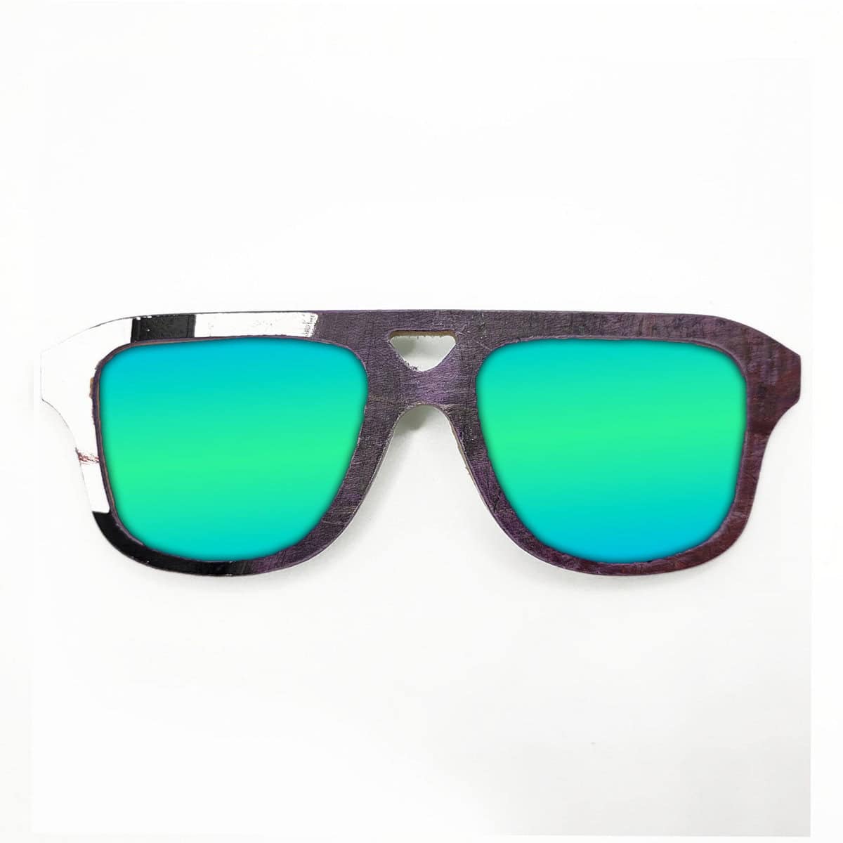 Aviator Style Recycled Wooden Skateboard Glasses - Image 2