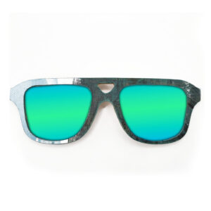 Aviator Style Recycled Wooden Skateboard Glasses