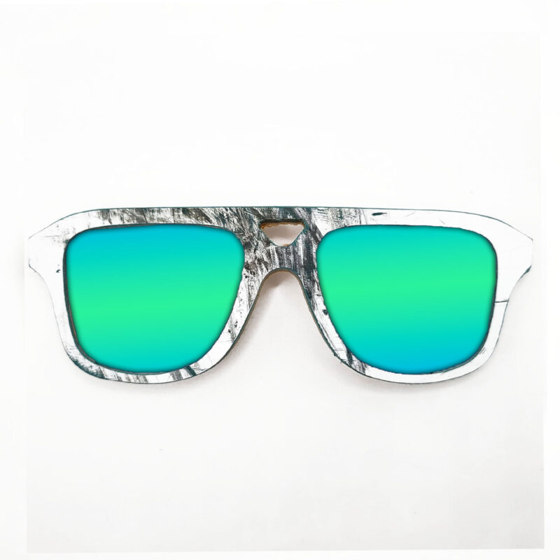 Aviator Style Recycled Wooden Skateboard Glasses