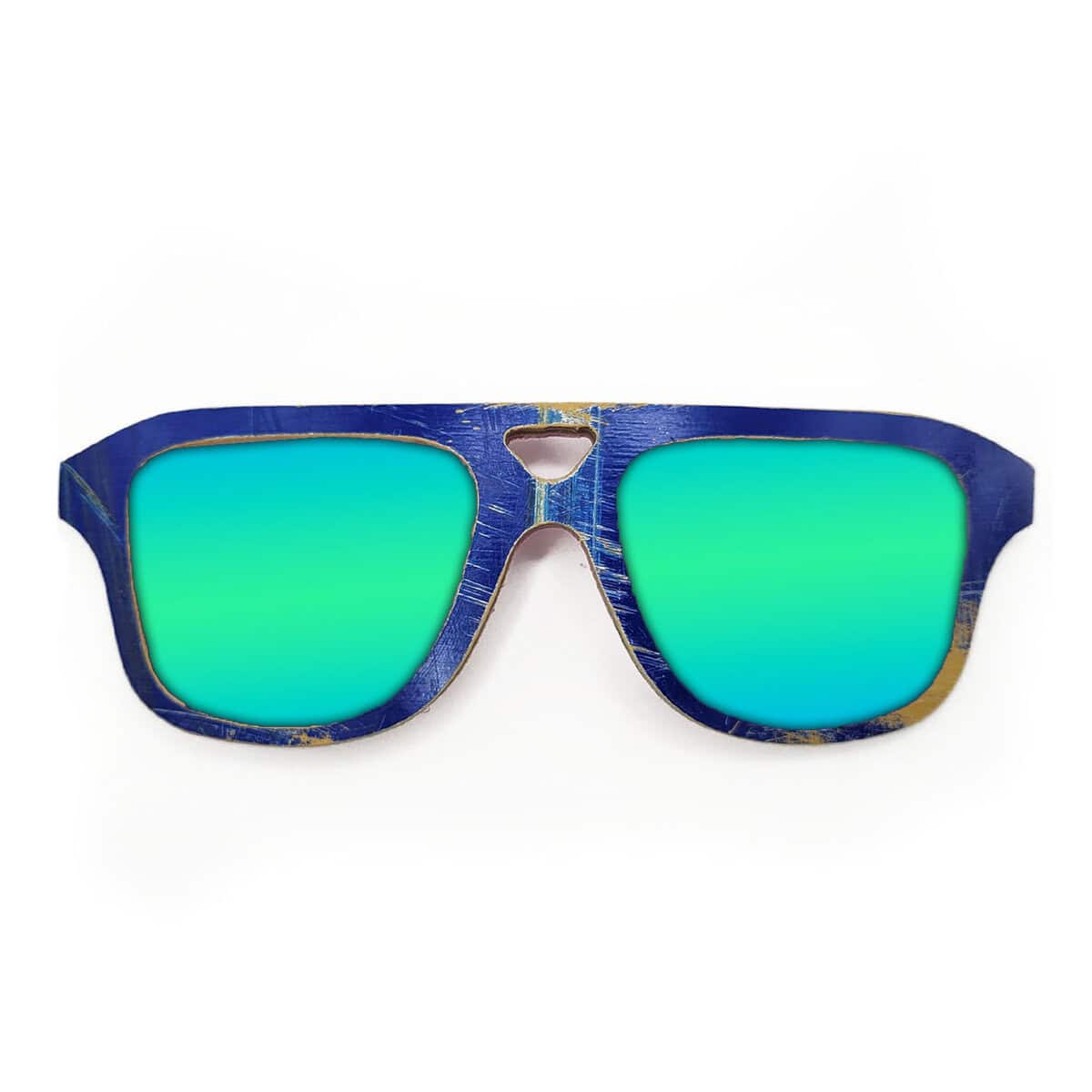 Aviator Style Recycled Wooden Skateboard Glasses - Image 2
