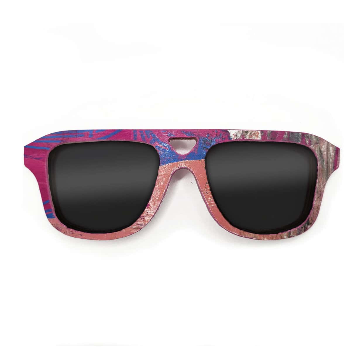 Aviator Style Recycled Wooden Skateboard Glasses - Image 1