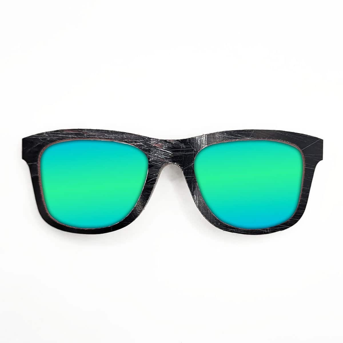 Wayfarer Style Recycled Wooden Skateboard Glasses - Image 2
