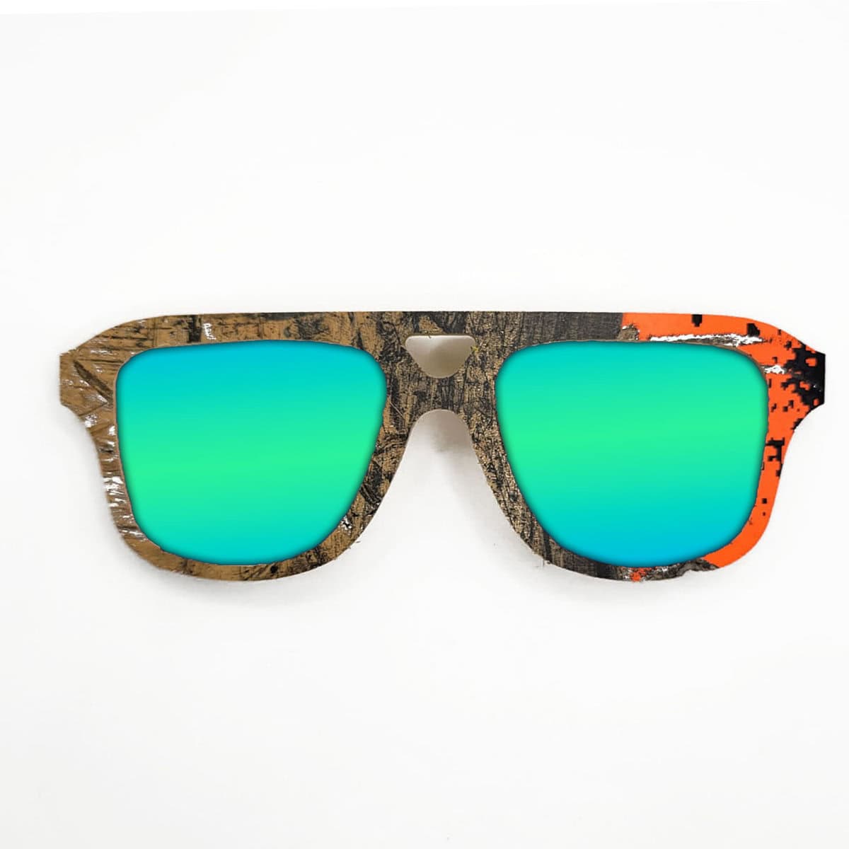 Aviator Style Recycled Wooden Skateboard Glasses - Image 2