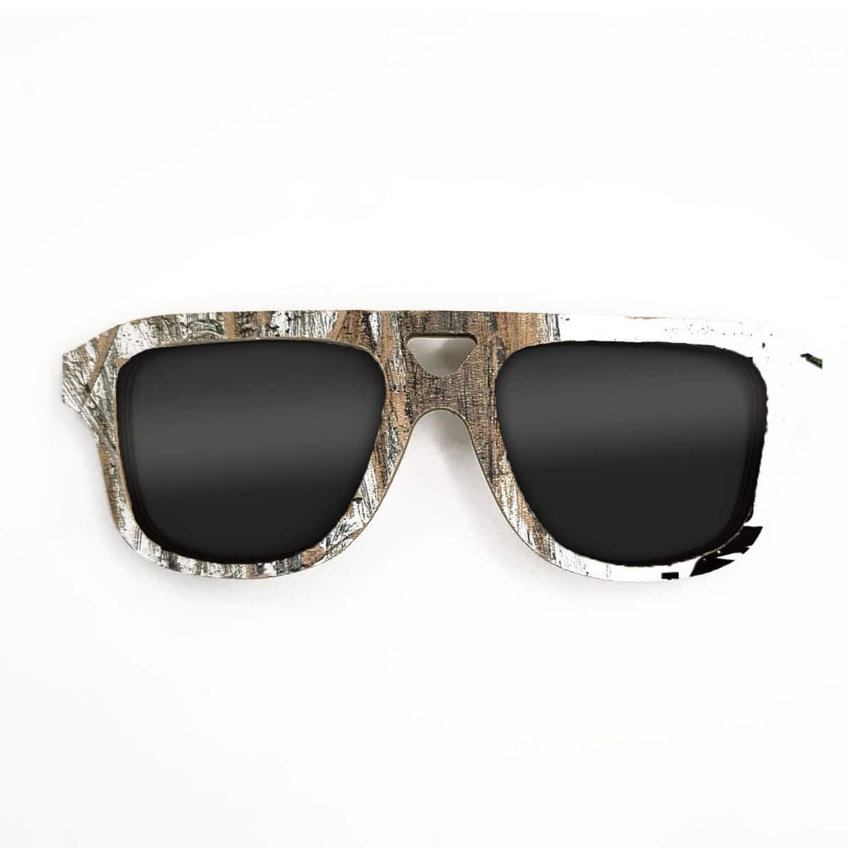 Aviator Style Recycled Wooden Skateboard Glasses - Image 1