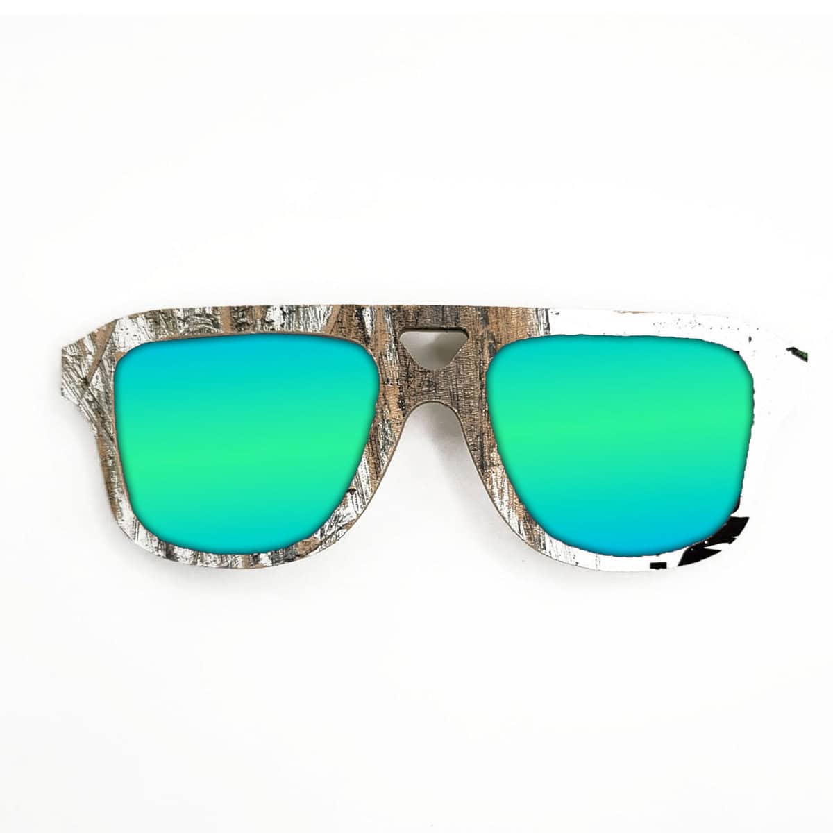 Aviator Style Recycled Wooden Skateboard Glasses - Image 2