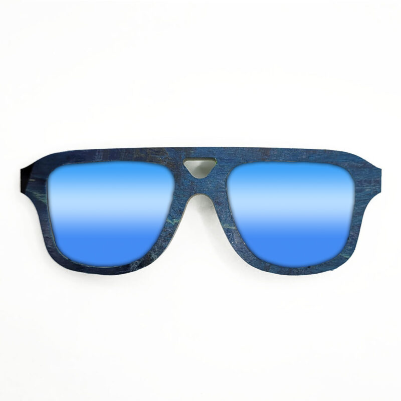 Aviator Style Recycled Wooden Skateboard Glasses