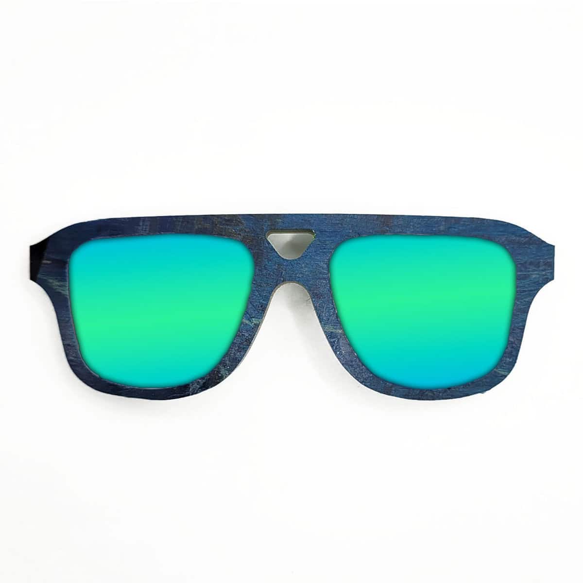 Aviator Style Recycled Wooden Skateboard Glasses - Image 2