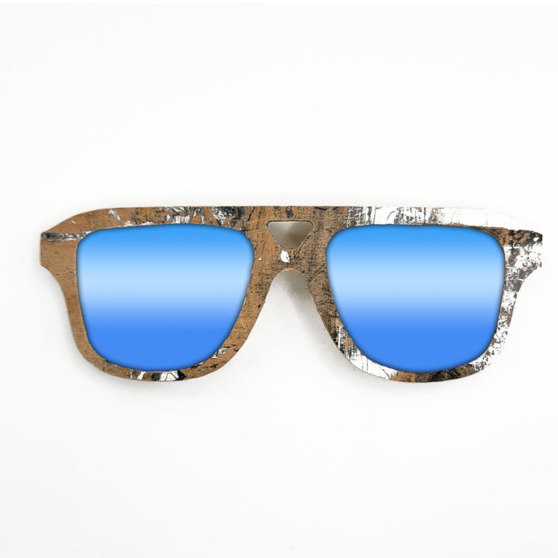 Aviator Style Recycled Wooden Skateboard Glasses