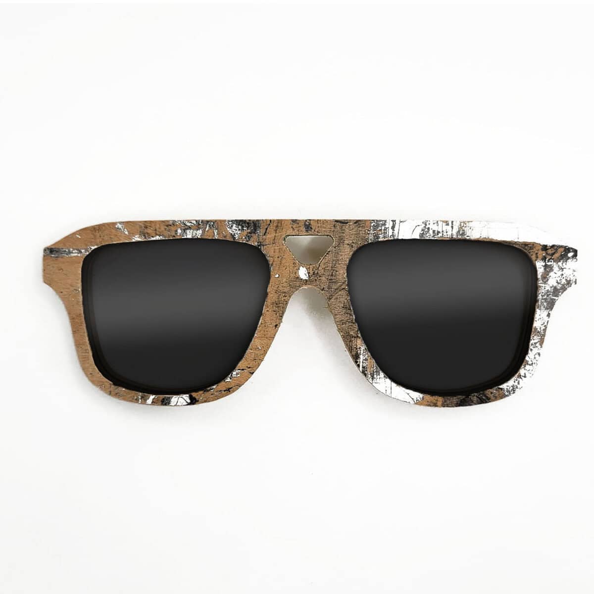 Aviator Style Recycled Wooden Skateboard Glasses - Image 1