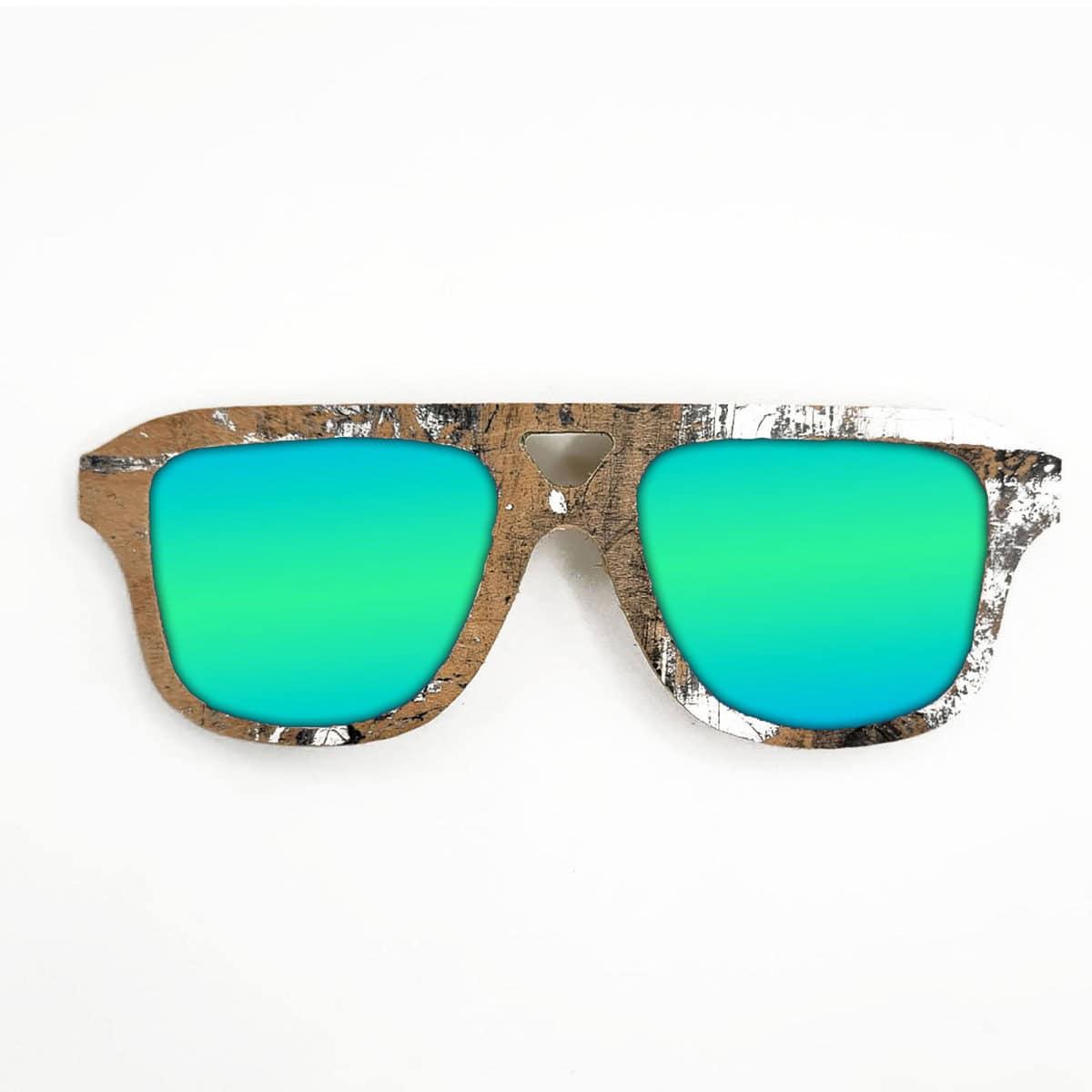 Aviator Style Recycled Wooden Skateboard Glasses - Image 2