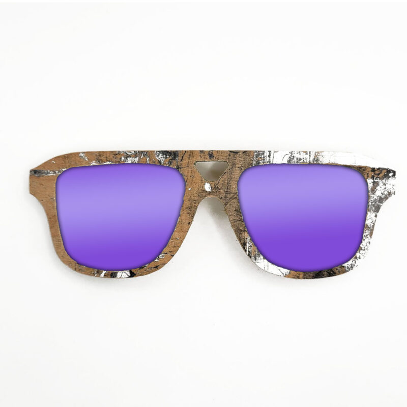 Aviator Style Recycled Wooden Skateboard Glasses