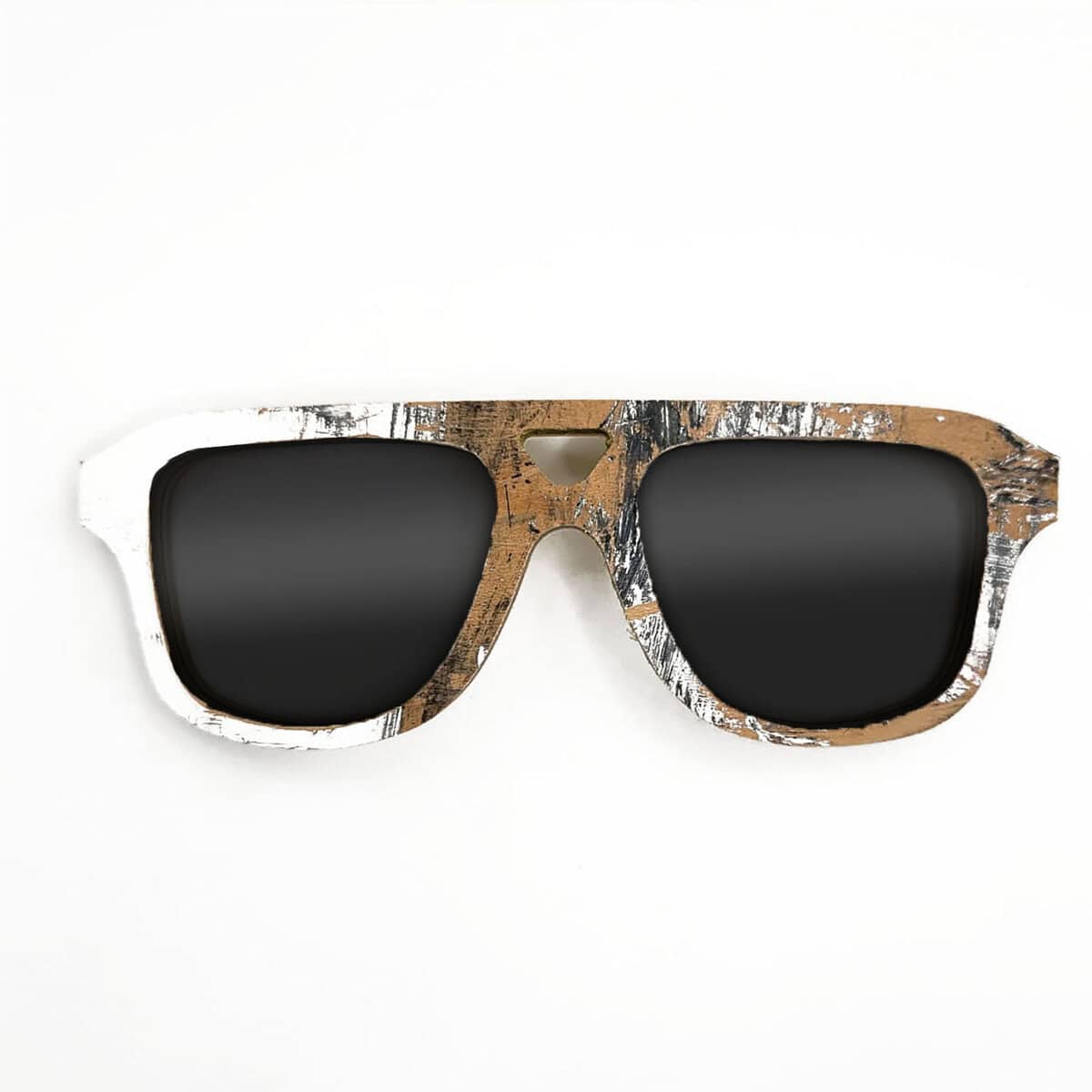 Aviator Style Recycled Wooden Skateboard Glasses - Image 1