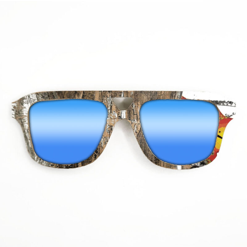 Aviator Style Recycled Wooden Skateboard Glasses