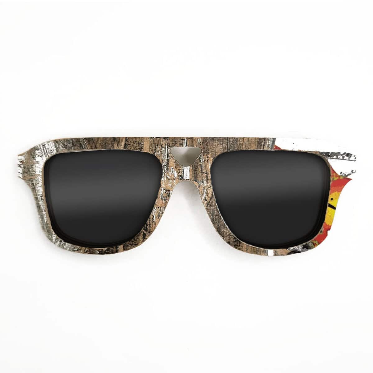 Aviator Style Recycled Wooden Skateboard Glasses - Image 1