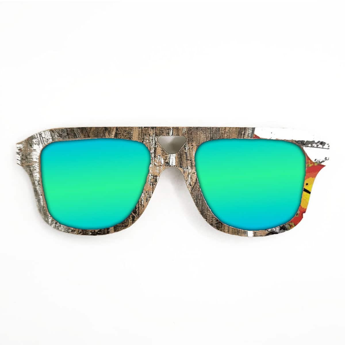 Aviator Style Recycled Wooden Skateboard Glasses - Image 2