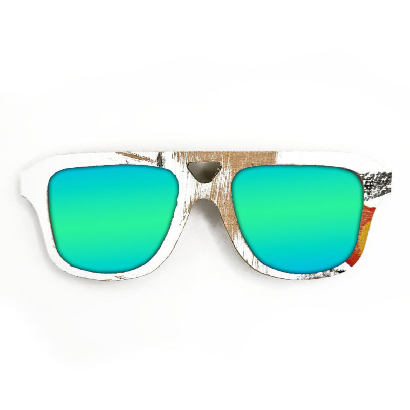 Aviator Style Recycled Wooden Skateboard Glasses