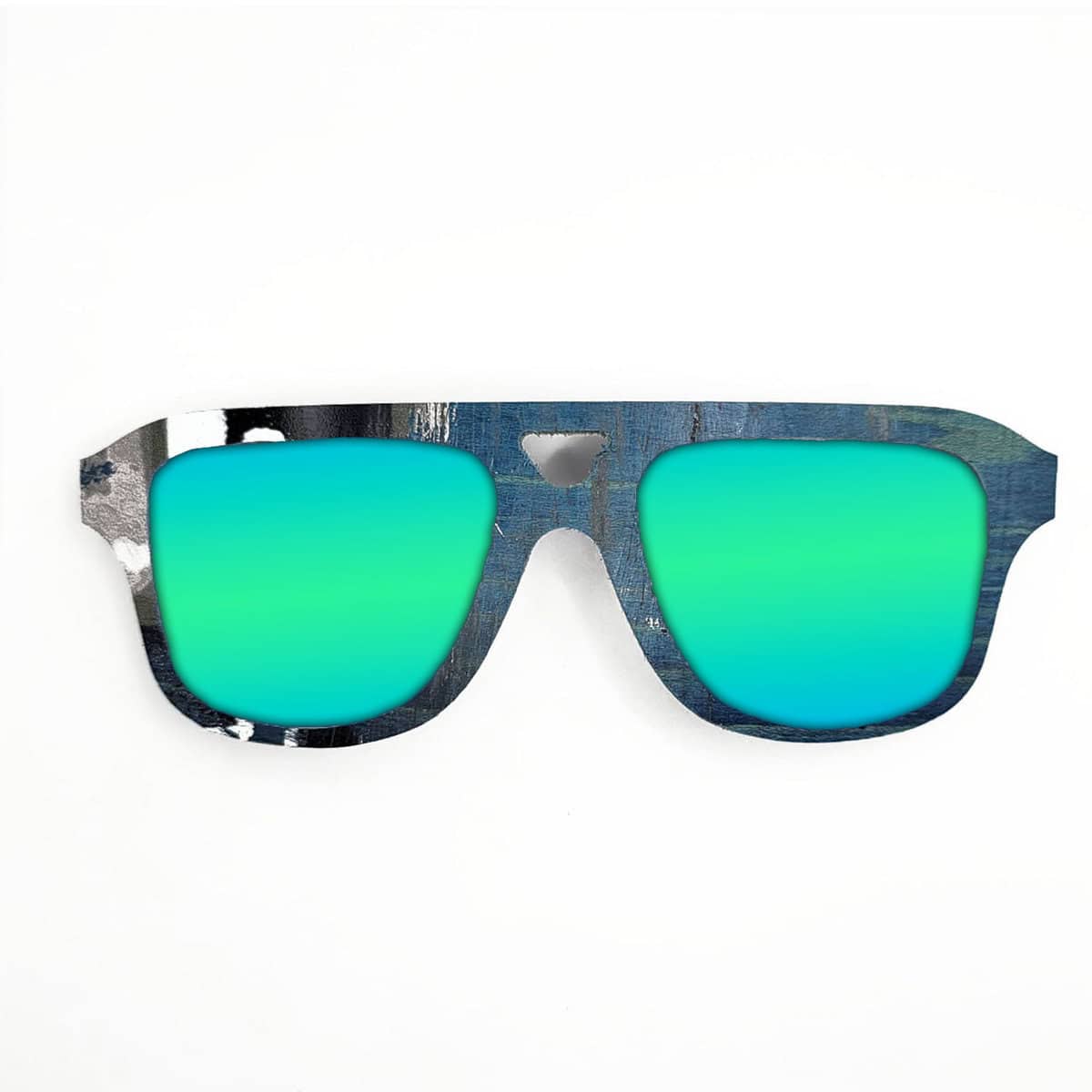 Aviator Style Recycled Wooden Skateboard Glasses - Image 2