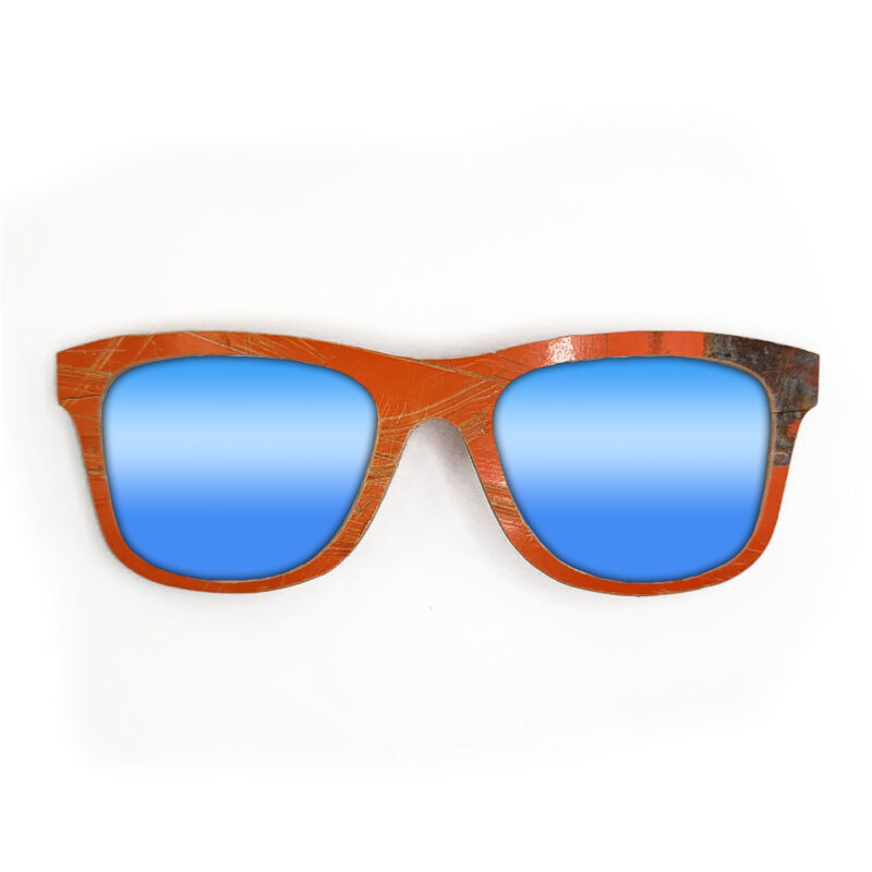 Wayfarer Style Recycled Wooden Skateboard Glasses (Large)