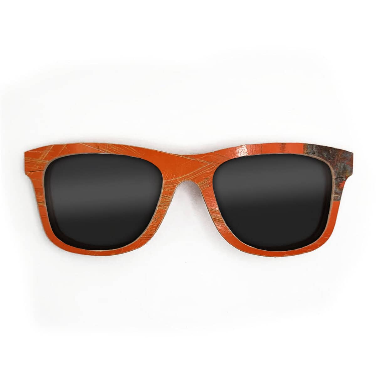 Wayfarer Style Recycled Wooden Skateboard Glasses (Large) - Image 1