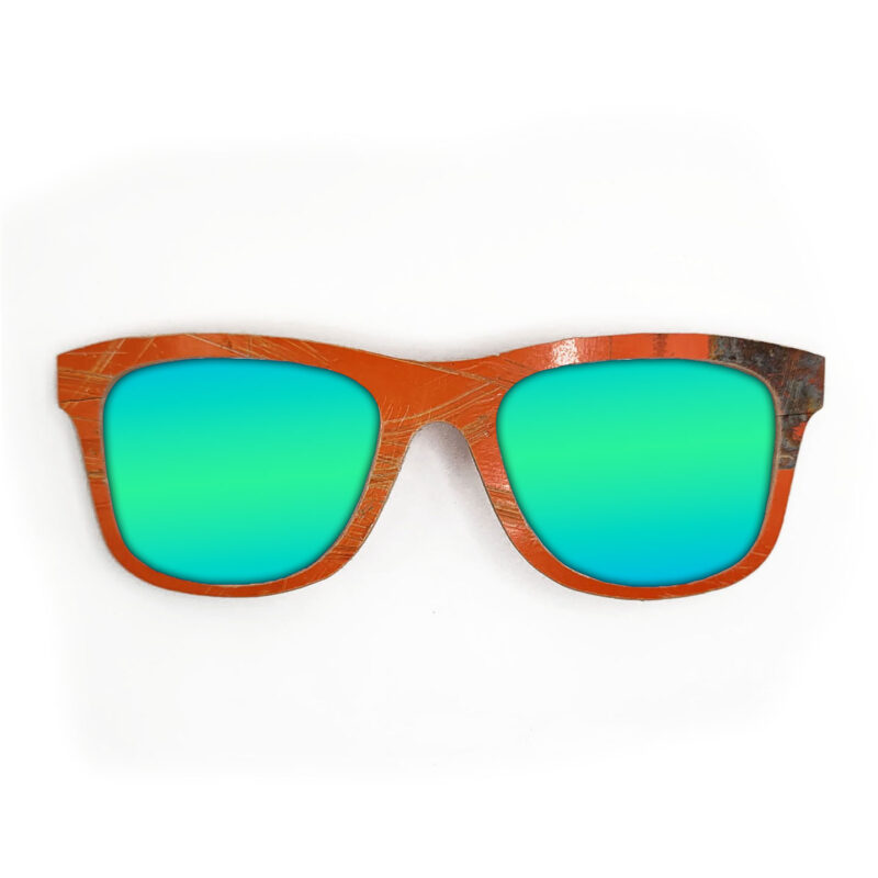 Wayfarer Style Recycled Wooden Skateboard Glasses (Large)