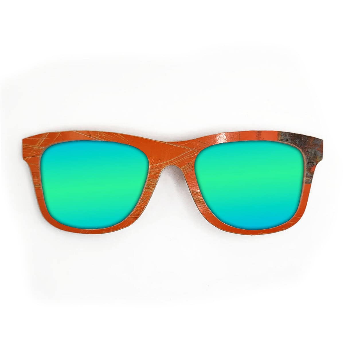 Wayfarer Style Recycled Wooden Skateboard Glasses (Large) - Image 2