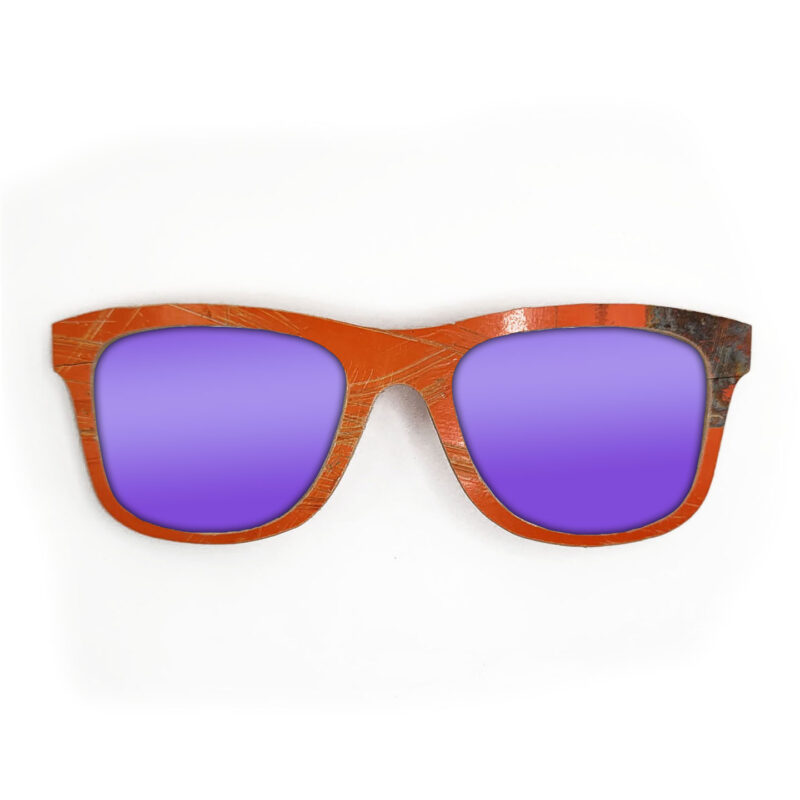 Wayfarer Style Recycled Wooden Skateboard Glasses (Large)