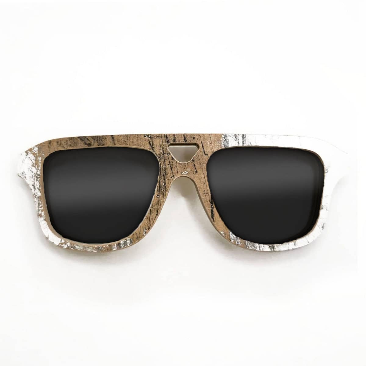 Aviator Style Recycled Wooden Skateboard Glasses - Image 1