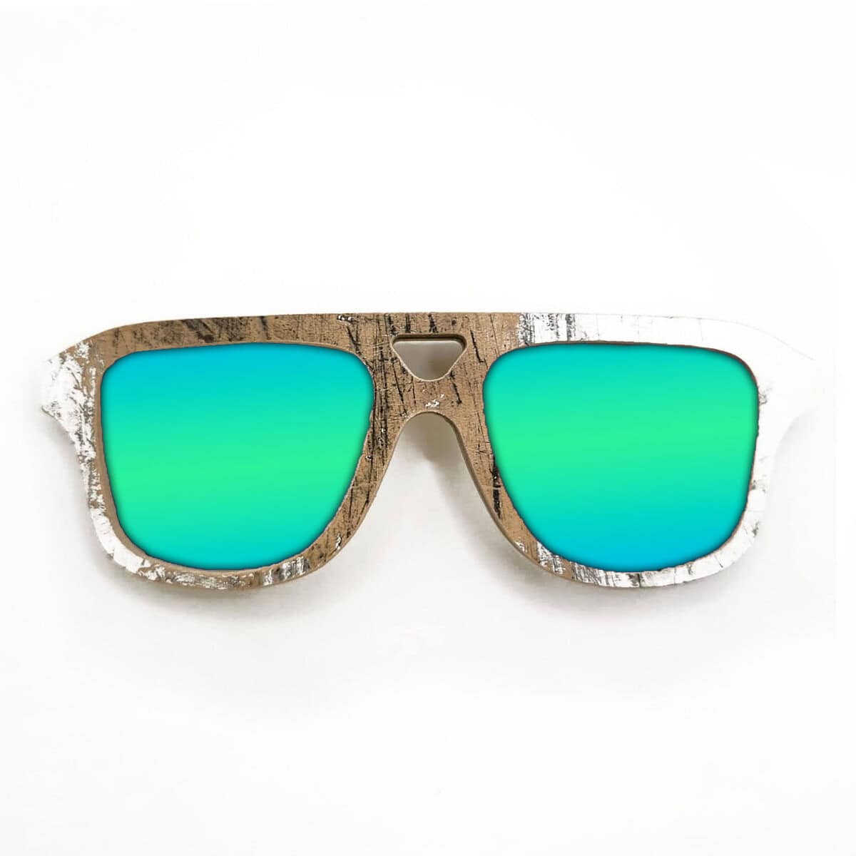 Aviator Style Recycled Wooden Skateboard Glasses - Image 2