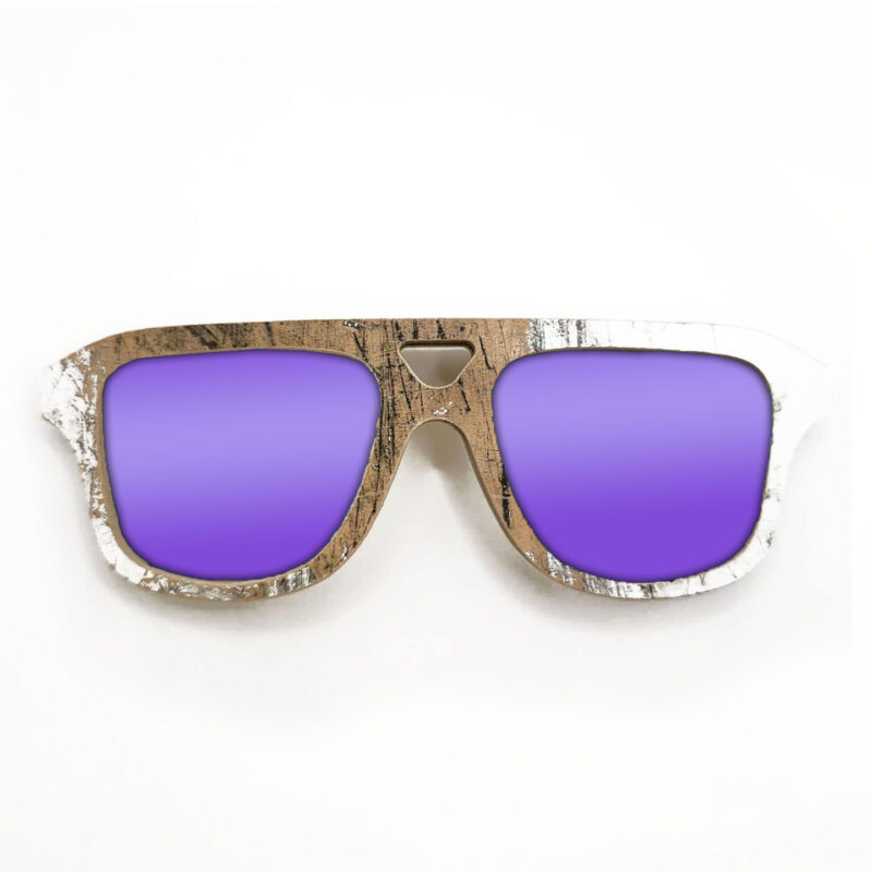 Aviator Style Recycled Wooden Skateboard Glasses