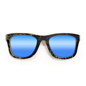 Wayfarer Style Recycled Wooden Skateboard Glasses (Large) - Image 2