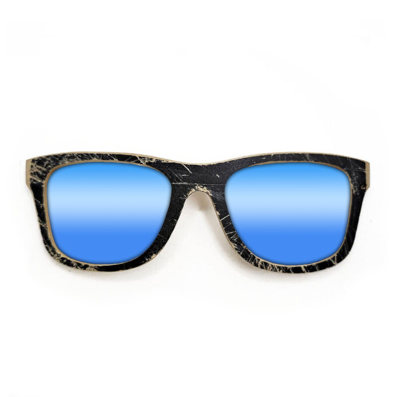 Wayfarer Style Recycled Wooden Skateboard Glasses (Large)