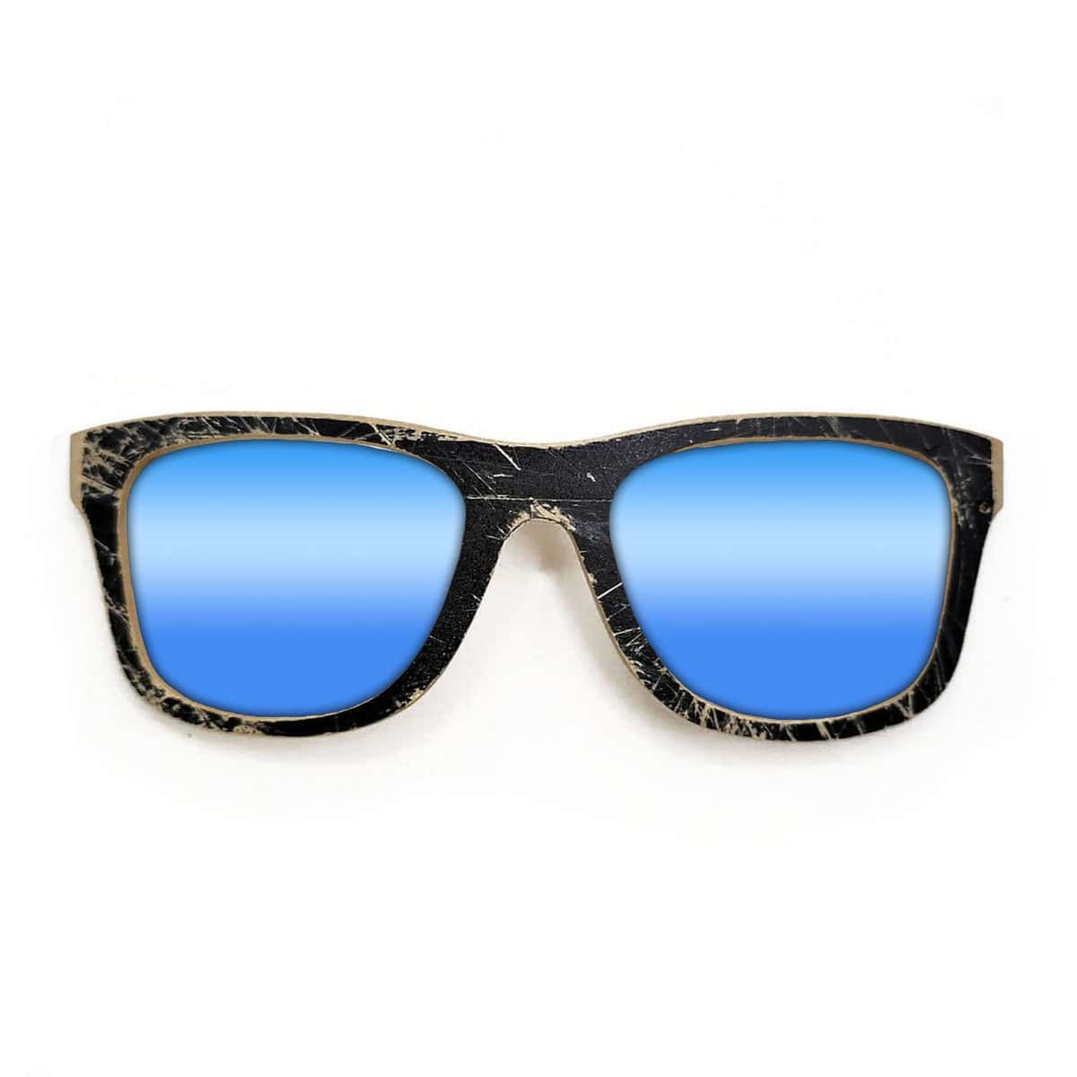 Wayfarer Style Recycled Wooden Skateboard Glasses (Large) - Image 2