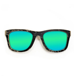 Wayfarer Style Recycled Wooden Skateboard Glasses (Large)