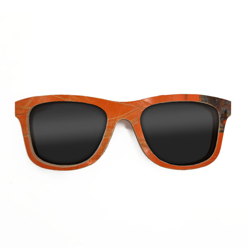 Wayfarer Style Recycled Wooden Skateboard Glasses (Large)