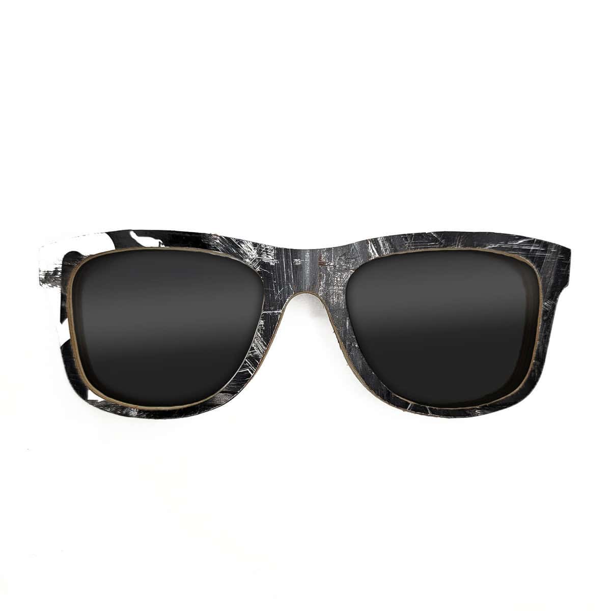 Wayfarer Style Recycled Wooden Skateboard Glasses (Large) - Image 1