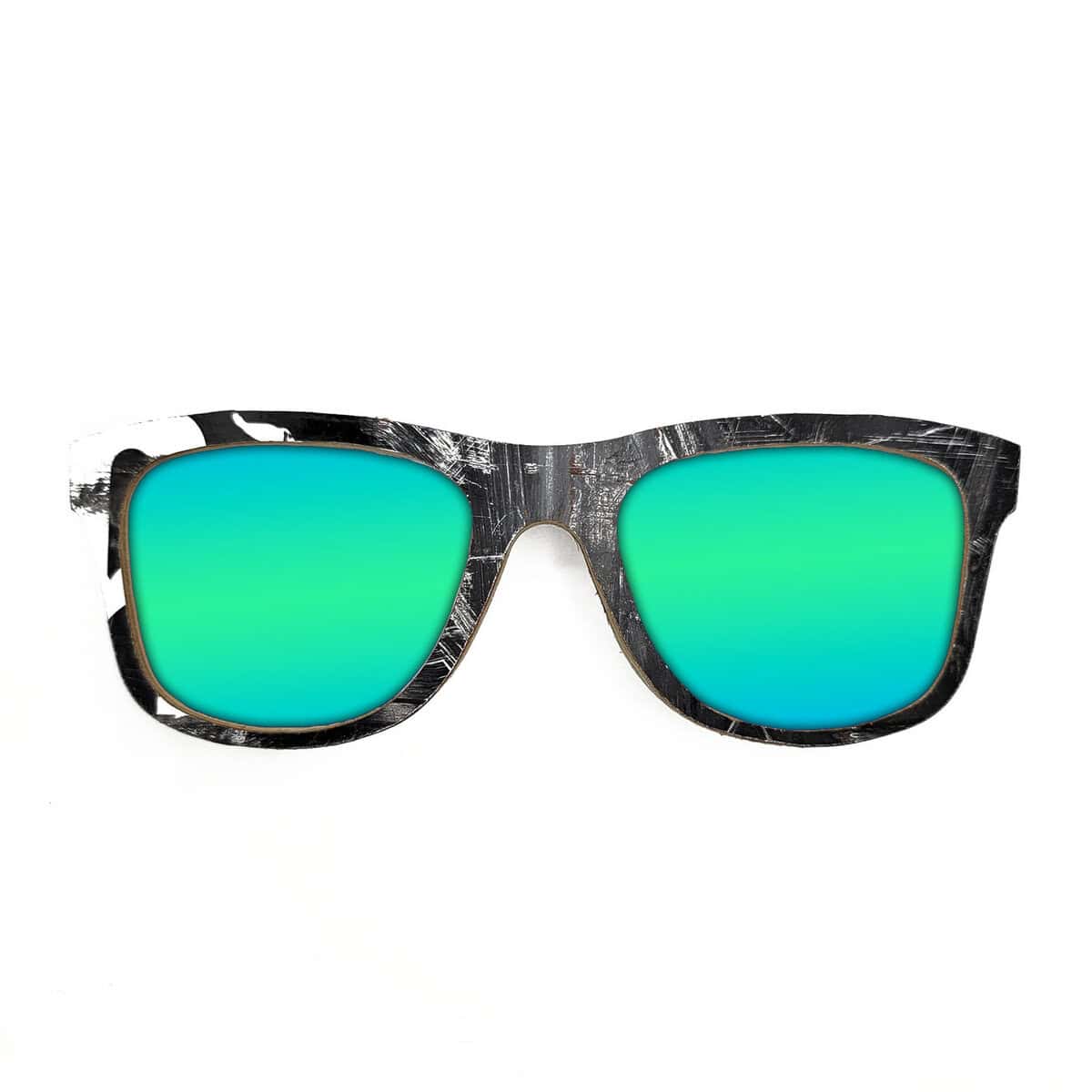 Wayfarer Style Recycled Wooden Skateboard Glasses (Large) - Image 4