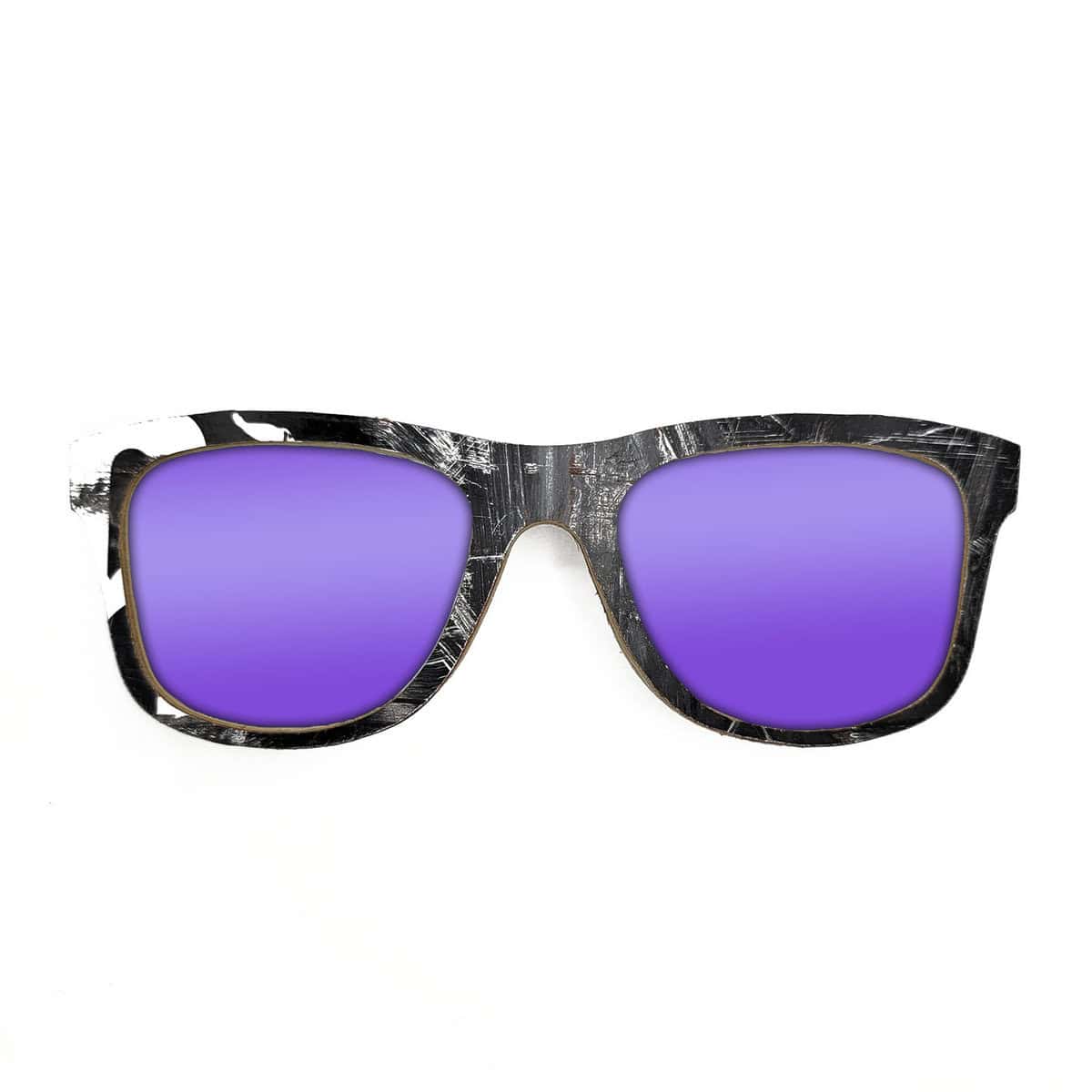 Wayfarer Style Recycled Wooden Skateboard Glasses (Large) - Image 3