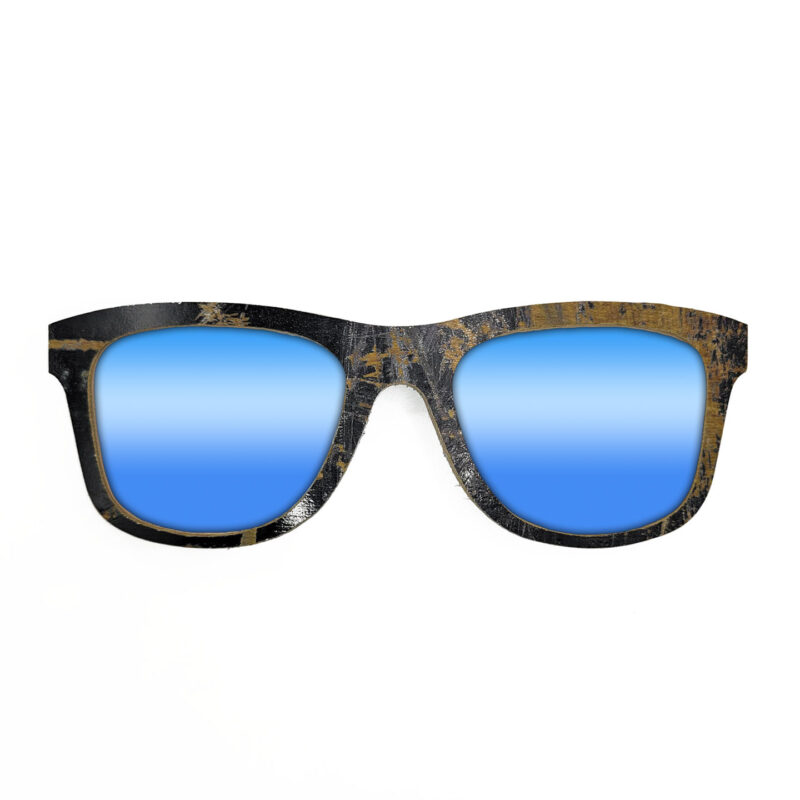 Wayfarer Style Recycled Wooden Skateboard Glasses (Large)