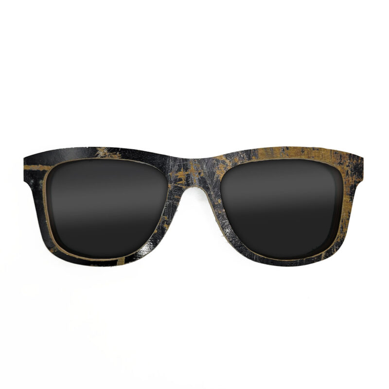 Wayfarer Style Recycled Wooden Skateboard Glasses (Large)