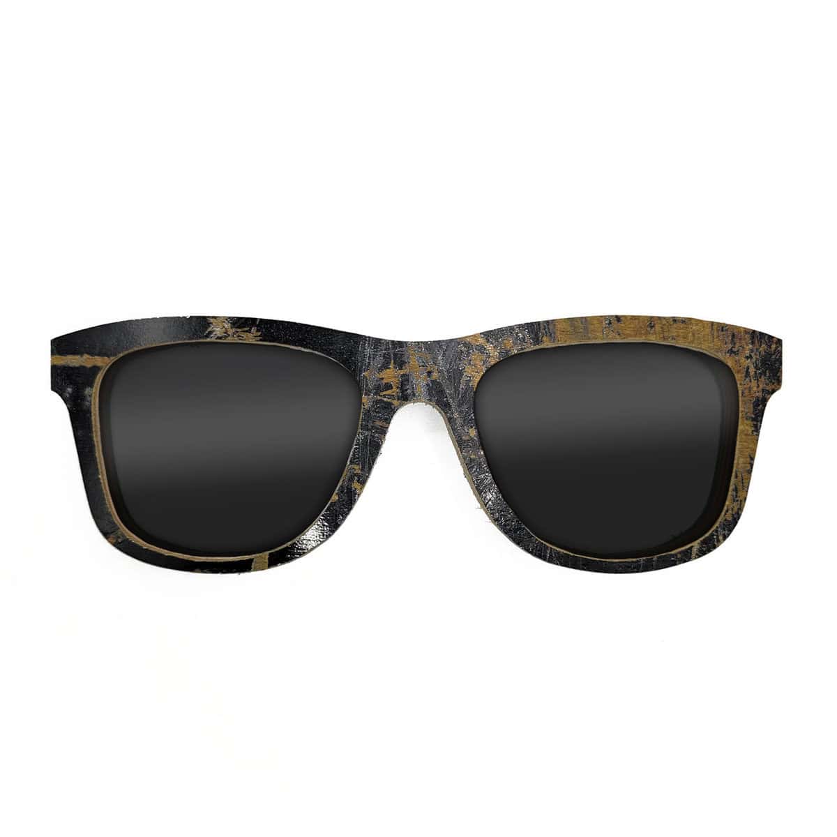 Wayfarer Style Recycled Wooden Skateboard Glasses (Large) - Image 1